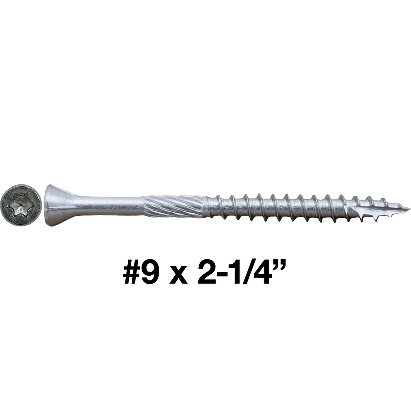 #9 Silver Star Stainless Steel TRIM HEAD Screw Torx/Star Head - Stainless Steel TRIM HEAD Wood Screws