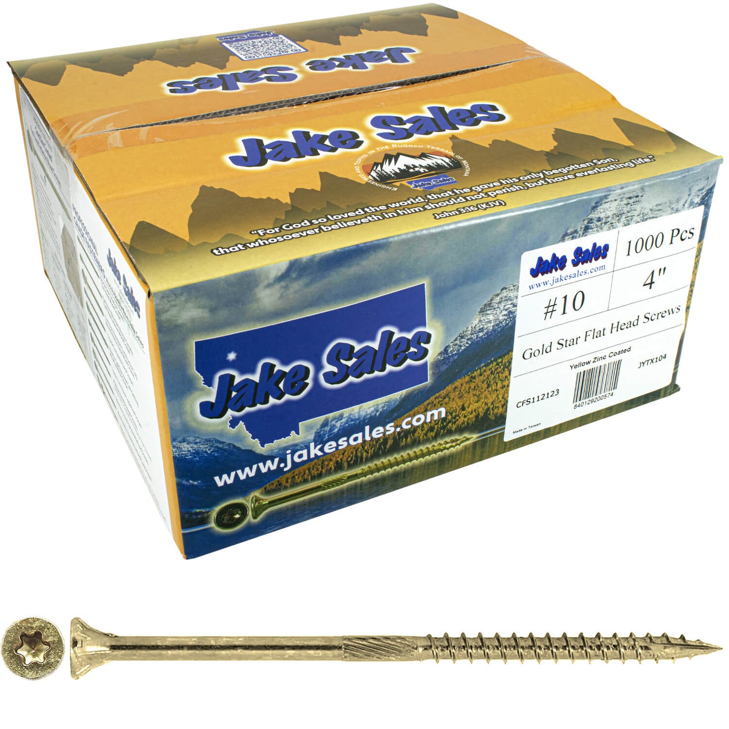 #10 Yellow Zinc Coated General Purpose Wood Screws. Torx/Star Drive Head - Multipurpose Torx/Star Drive Wood Screws
