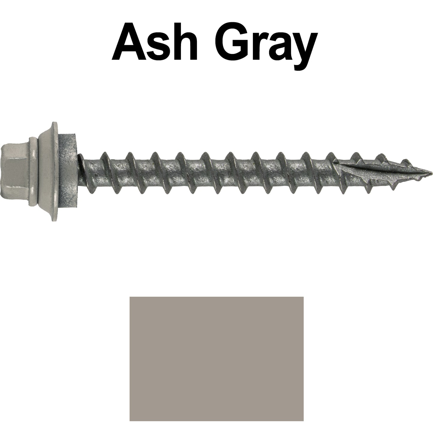 12 X 2" Metal Roofing Screws For OSB and Plywood - Galvanized Metal to Wood Type 17 Tip - 1/4" Hex Head - Assembled EPDM Washer
