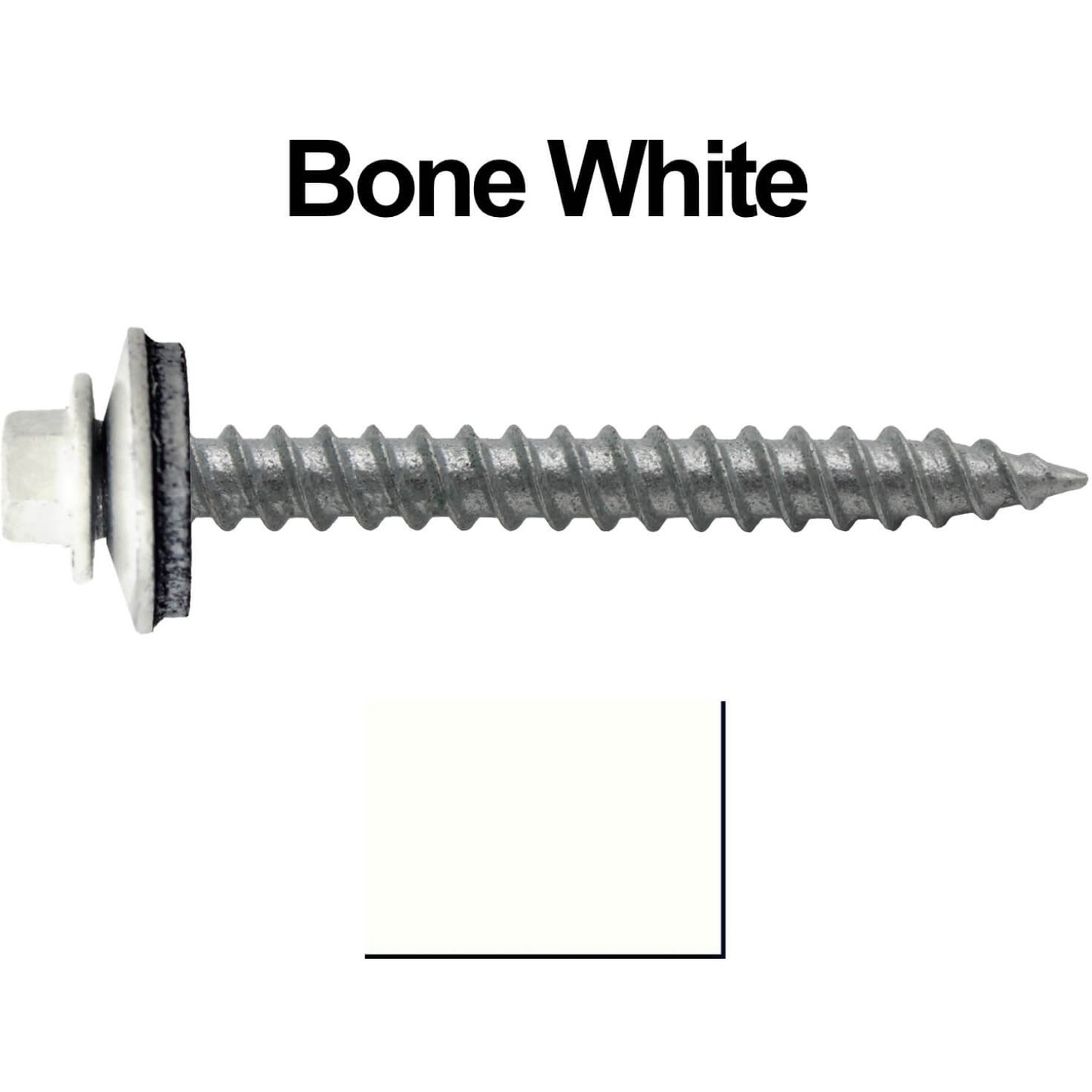 #12 x 2" RE-GRIP METAL ROOFING SCREWS - Hex Washer Head - Self starting/self tapping - EPDM washer. Colored head.