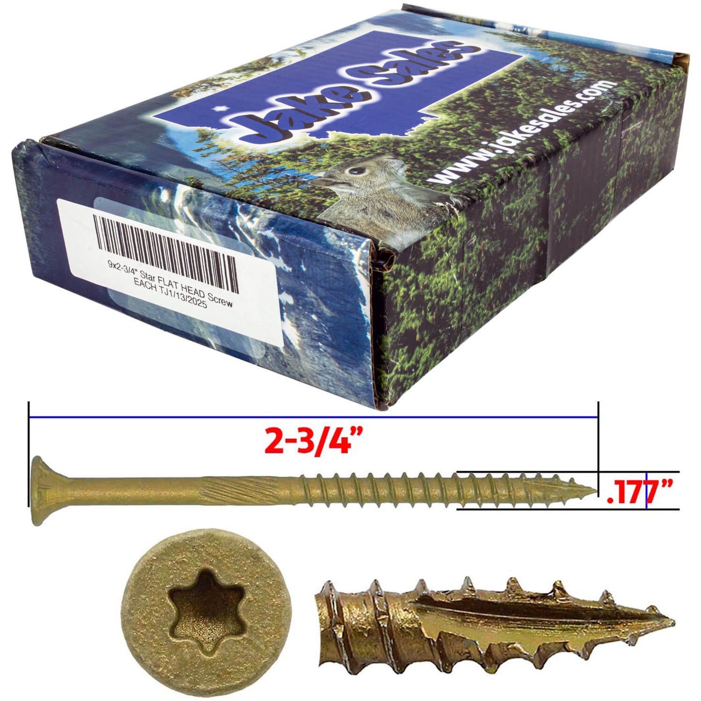 #9 x 1-1/2" - 3-1/8" Bronze Exterior Coated Wood Screw Torx/Star Drive Head - Multipurpose Exterior Coated Torx/Star Drive Wood Screws