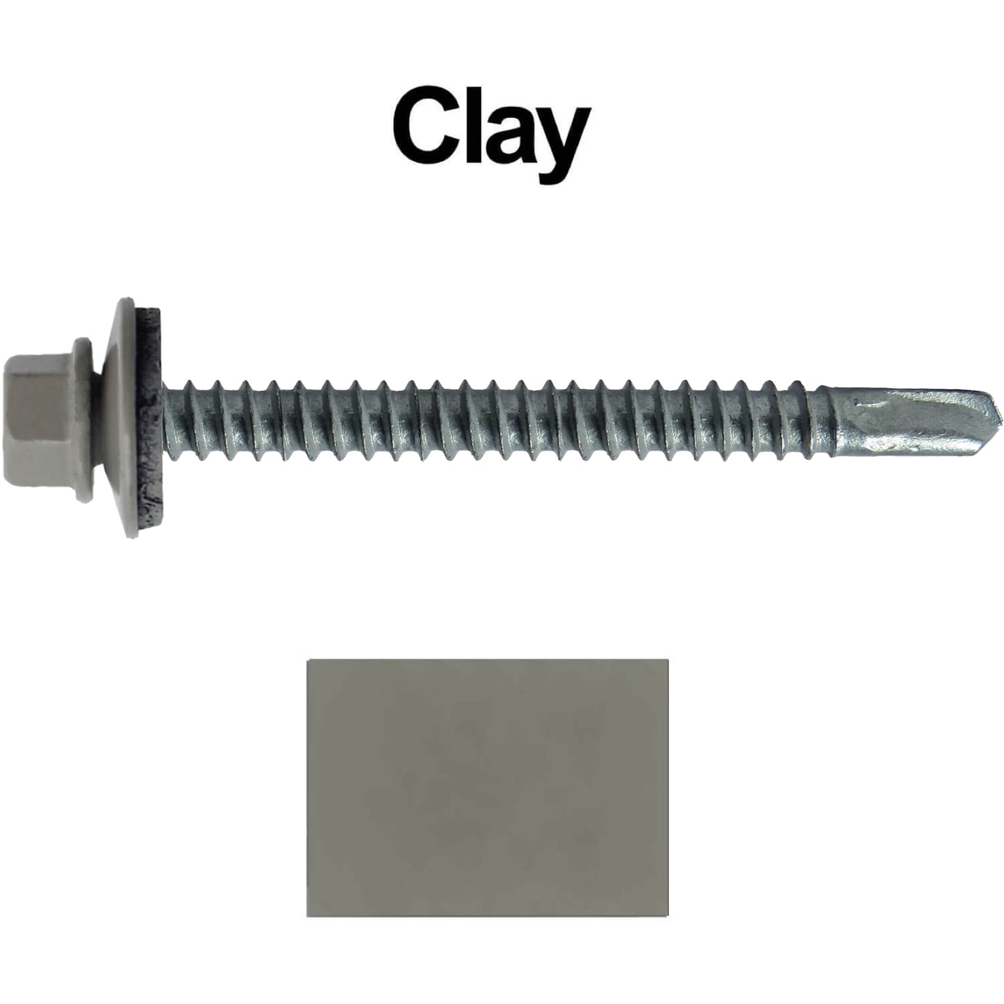 #12 X 3" Metal to Metal Type #3 Roofing Screws - Hex Washer Head - Self starting/self tapping - 5/8" EPDM washer. Colored head.