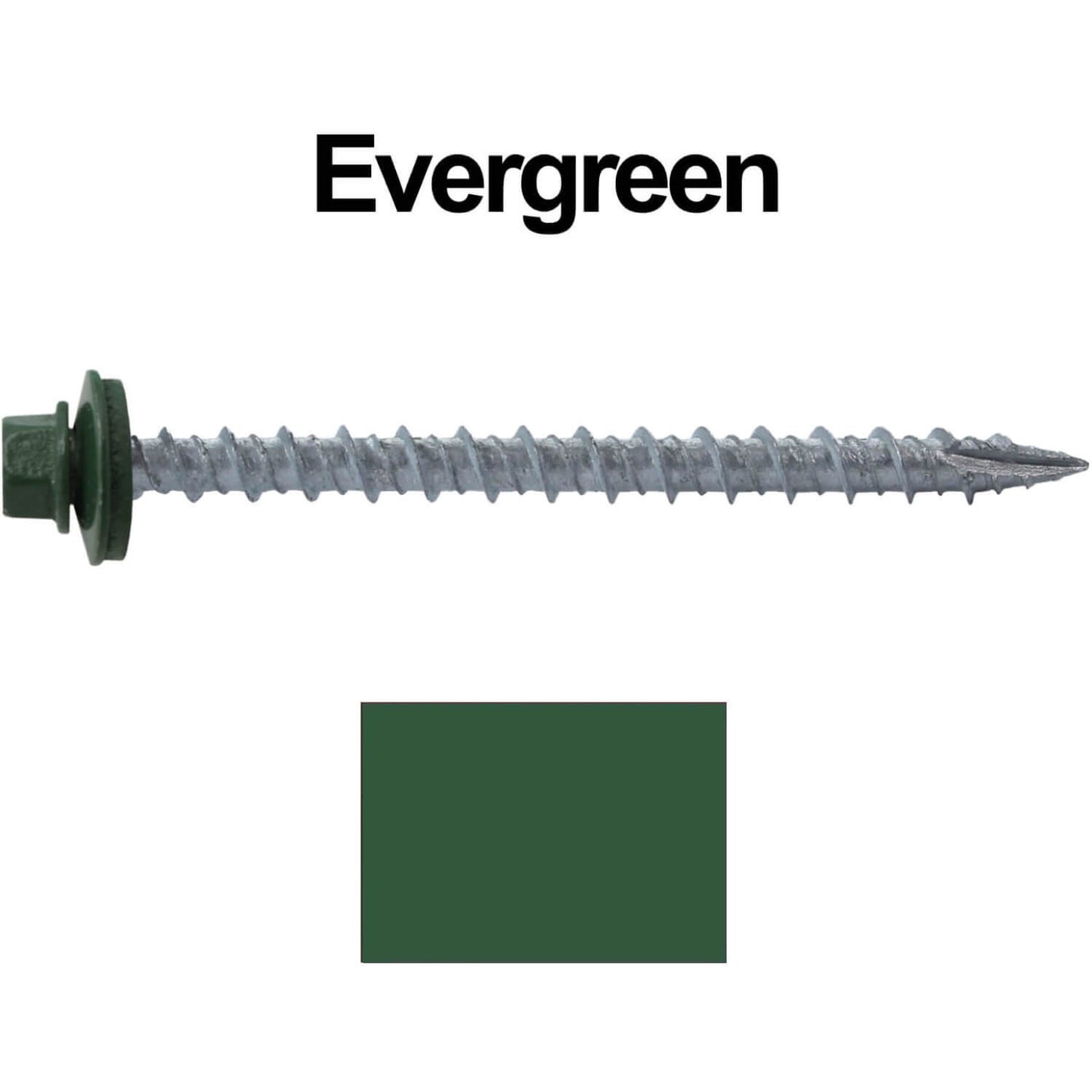#10 x 2-1/2" Metal ROOFING SCREWS - Hex Washer Head - Self starting/self tapping - EPDM washer. Colored head.