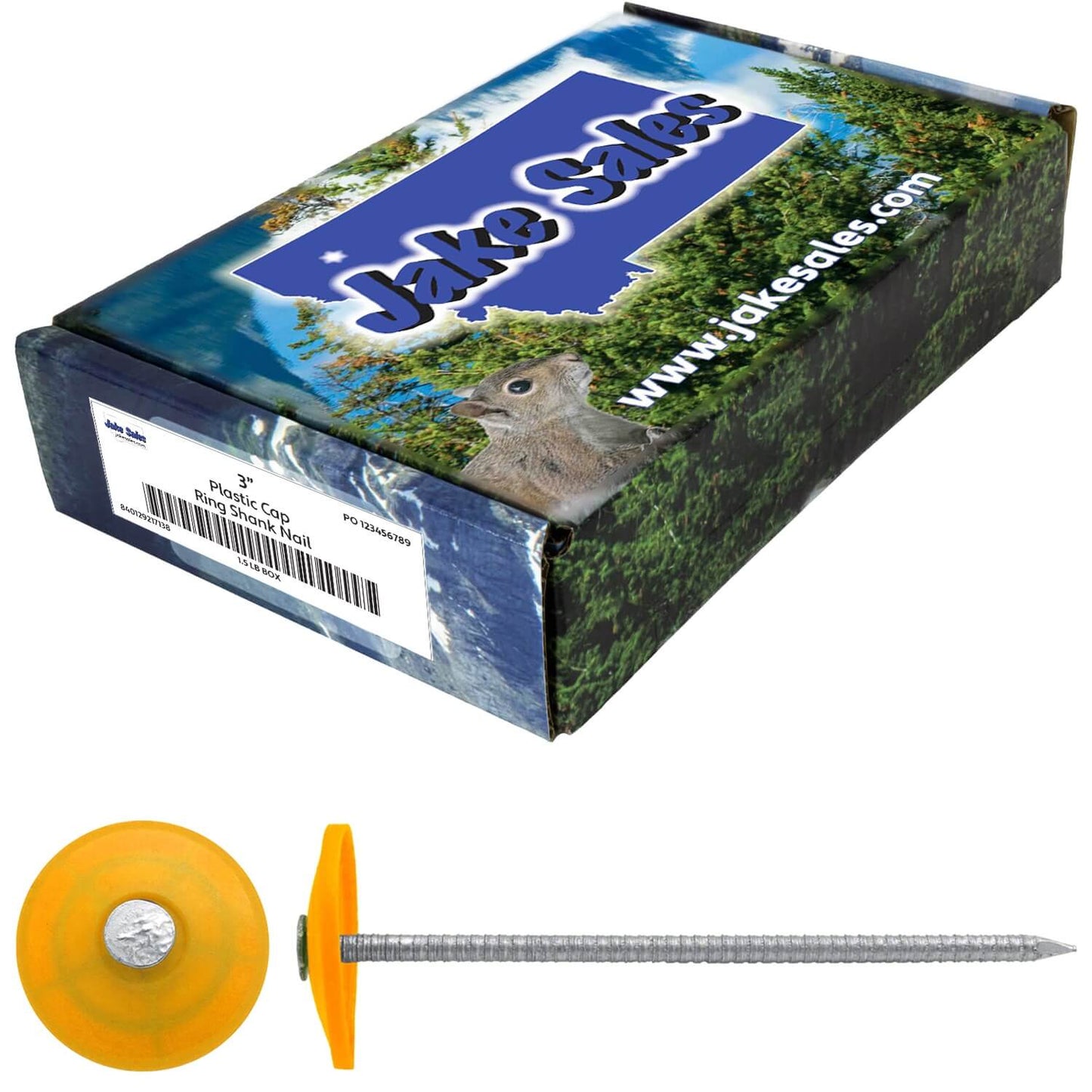 3 Inch Plastic Cap Ring Shank Nail