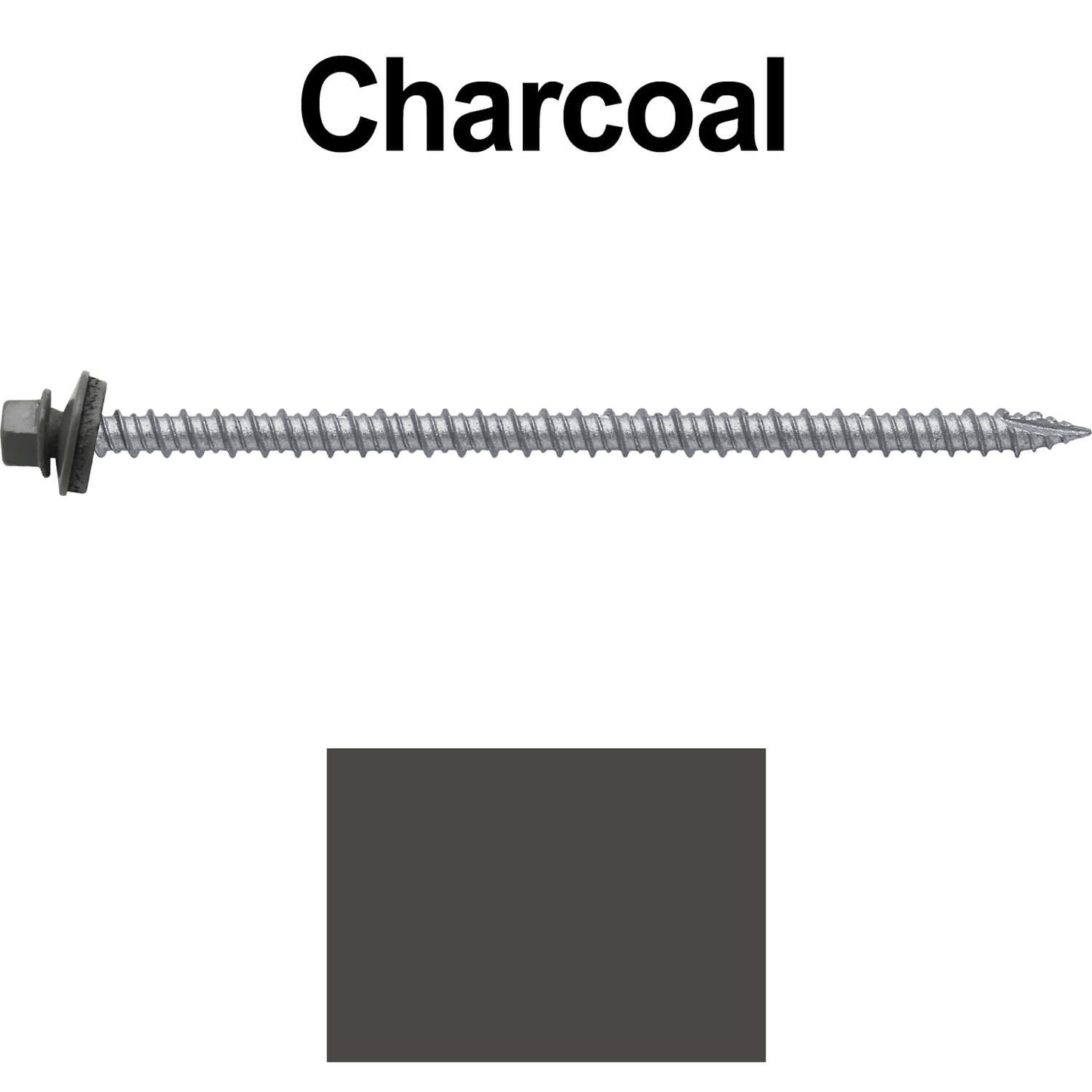 #10 x 4" Metal ROOFING SCREWS - Hex Washer Head - Self starting/self tapping - EPDM washer. Colored head.