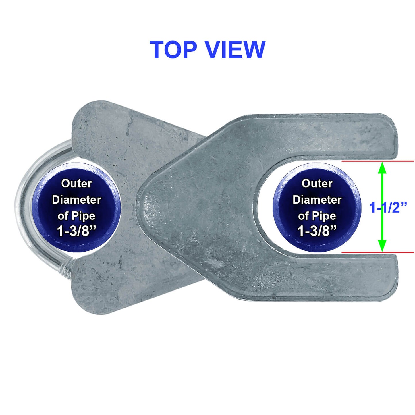 double gate drop rod top view measurments