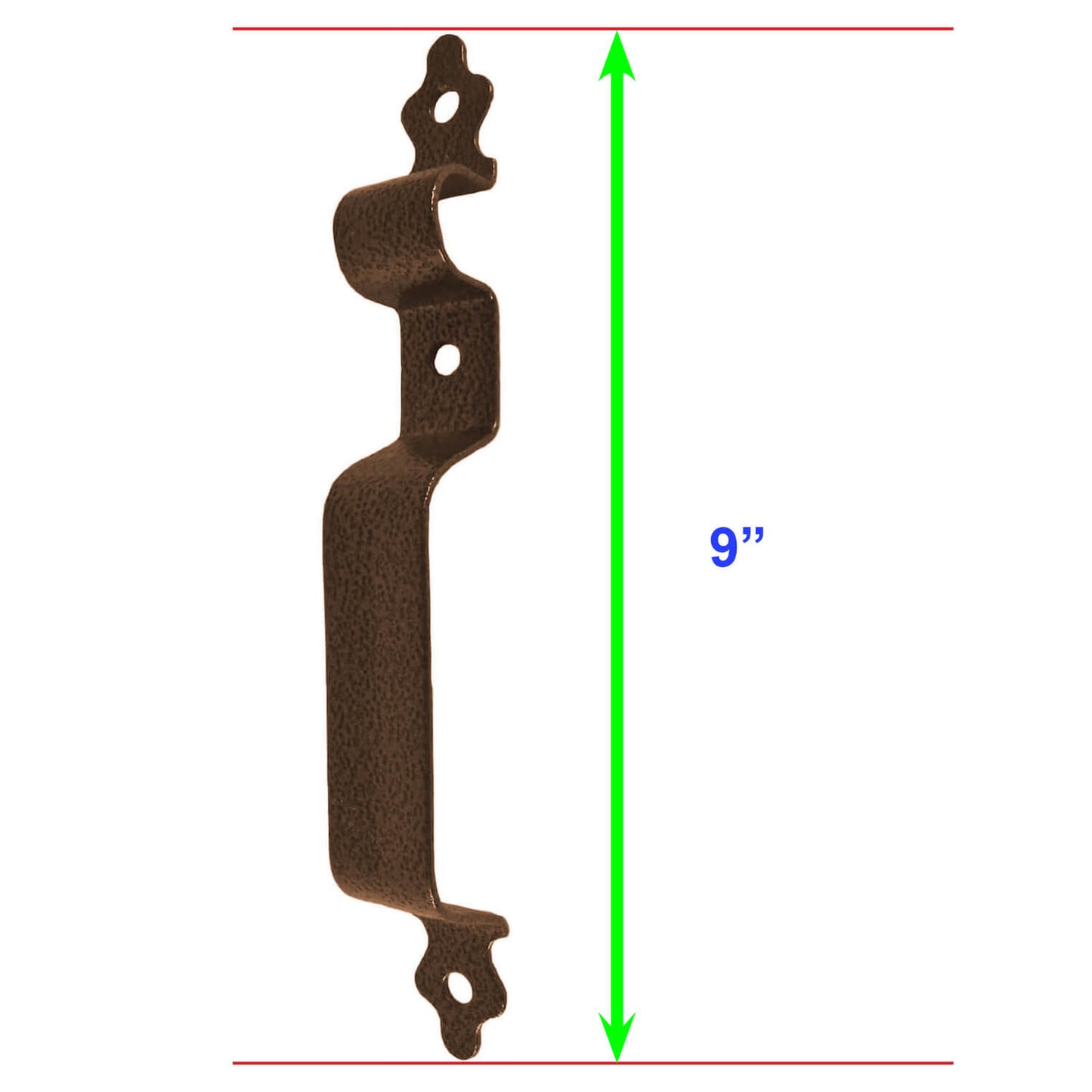 Bronze Western Style Wood Gate Handle - Heavy Duty Powder Coated Steel - 9" Pull with Mounting Screws (CLEARANCE)