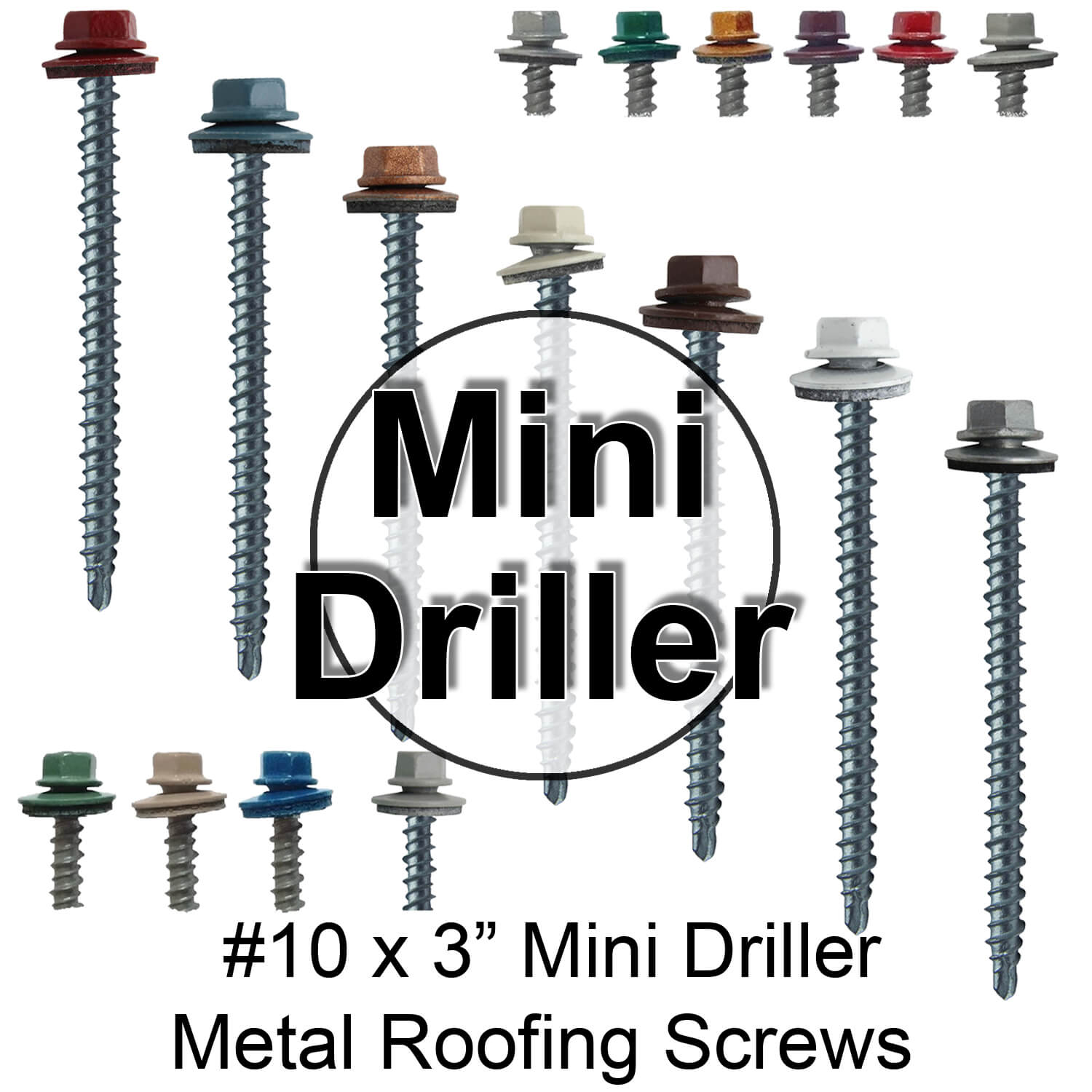 #10 x 2 Metal Roofing Screws (Metal to Wood) 1000 / Barn Red