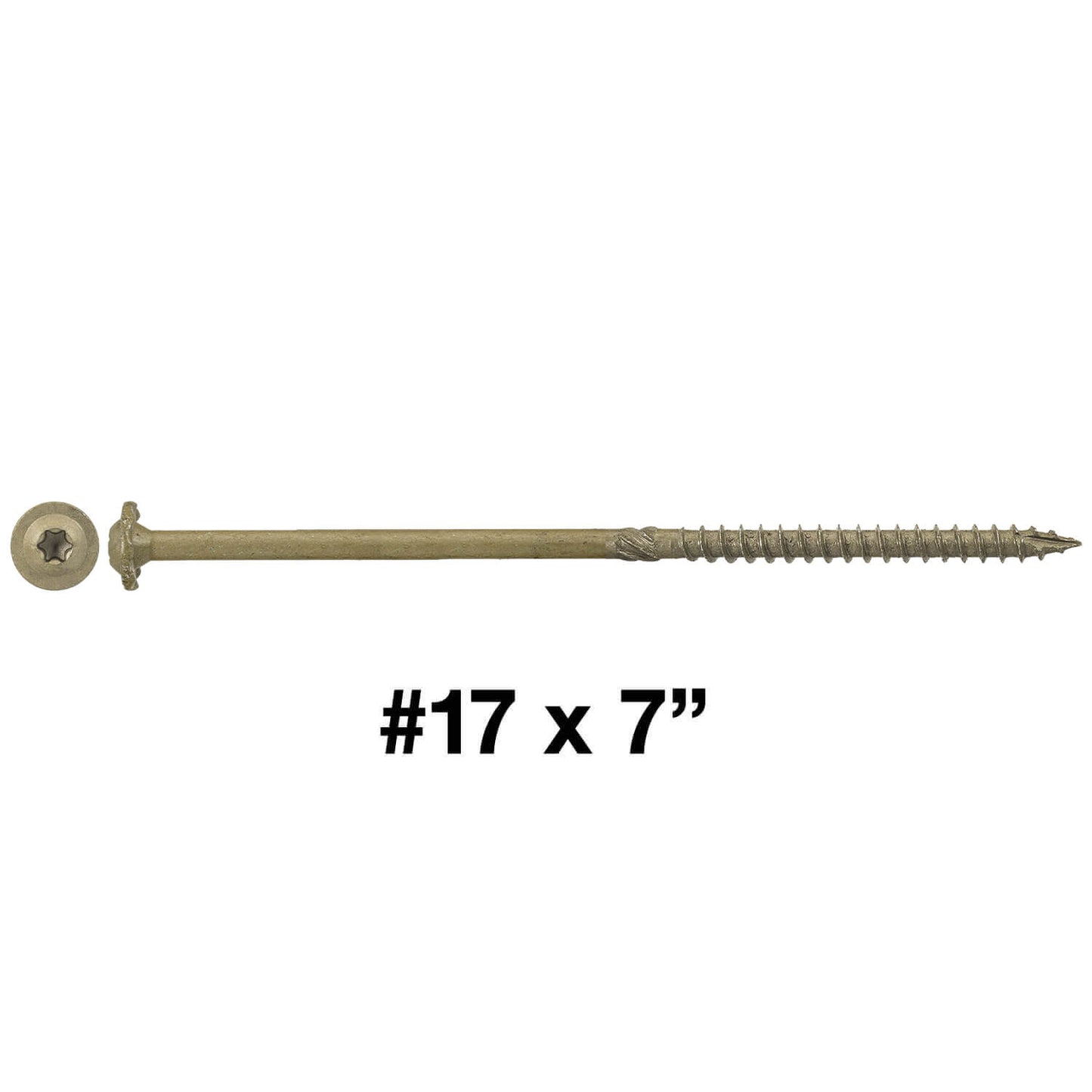 #17 Construction Lag Screw Exterior Coated Torx/Star Drive Heavy Duty Structural Lag - Modified Truss Washer Head