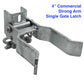 Commercial SINGLE GATE STRONG ARM Latch for Chain Link or Round Pipe Gate Frames. Single Gate FULCRUM Latch Fits 1-5/8" or 1-7/8" Gate Frame