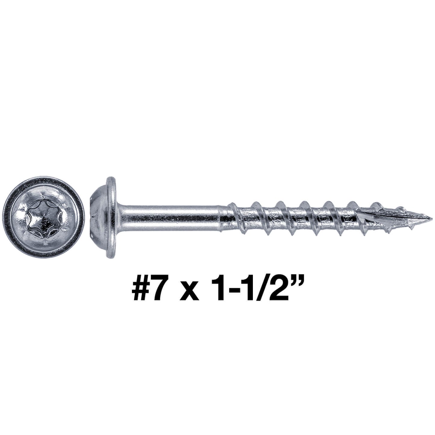 #7 Coarse Thread Pocket Hole Torx/Star Head Screws - Torx/Star Drive Pocket Hole Screws for Cabinetry & Furniture. - T-20 Torx Screw Head