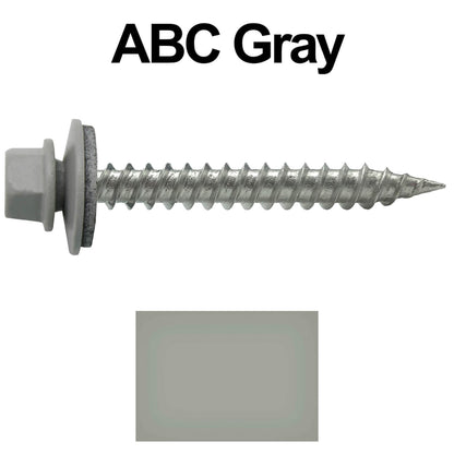 9 x 1-1/2" Stainless Steel Metal Roofing Screws. Hex head sheet metal roofing screw. Self-Piercing (SP) tip metal to wood siding screws EPDM washer (Qty 250)