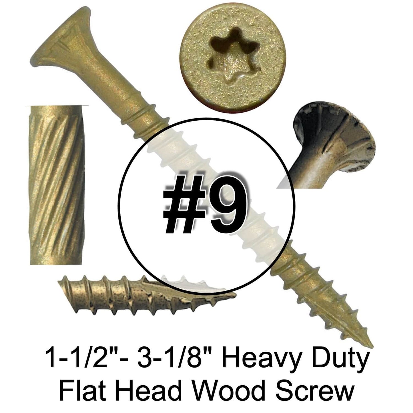 #9 Bronze Exterior Coated Wood Screw Torx/Star Drive Head - Multipurpose Exterior Coated Torx/Star Drive Wood Screws