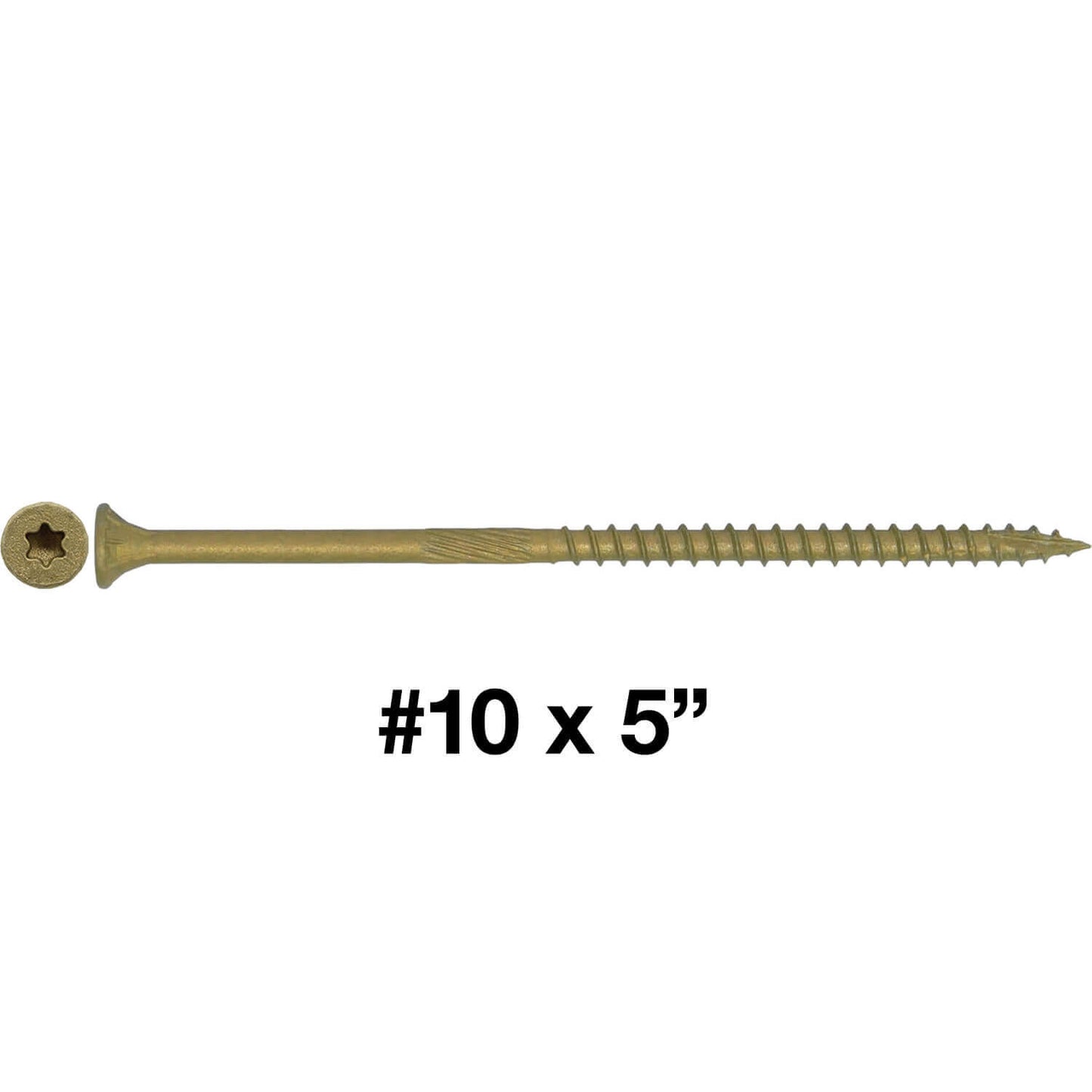 #10 Bronze Exterior Coated Wood Screw Torx/Star Drive Head - Multipurpose Exterior Coated Torx/Star Drive Wood Screws
