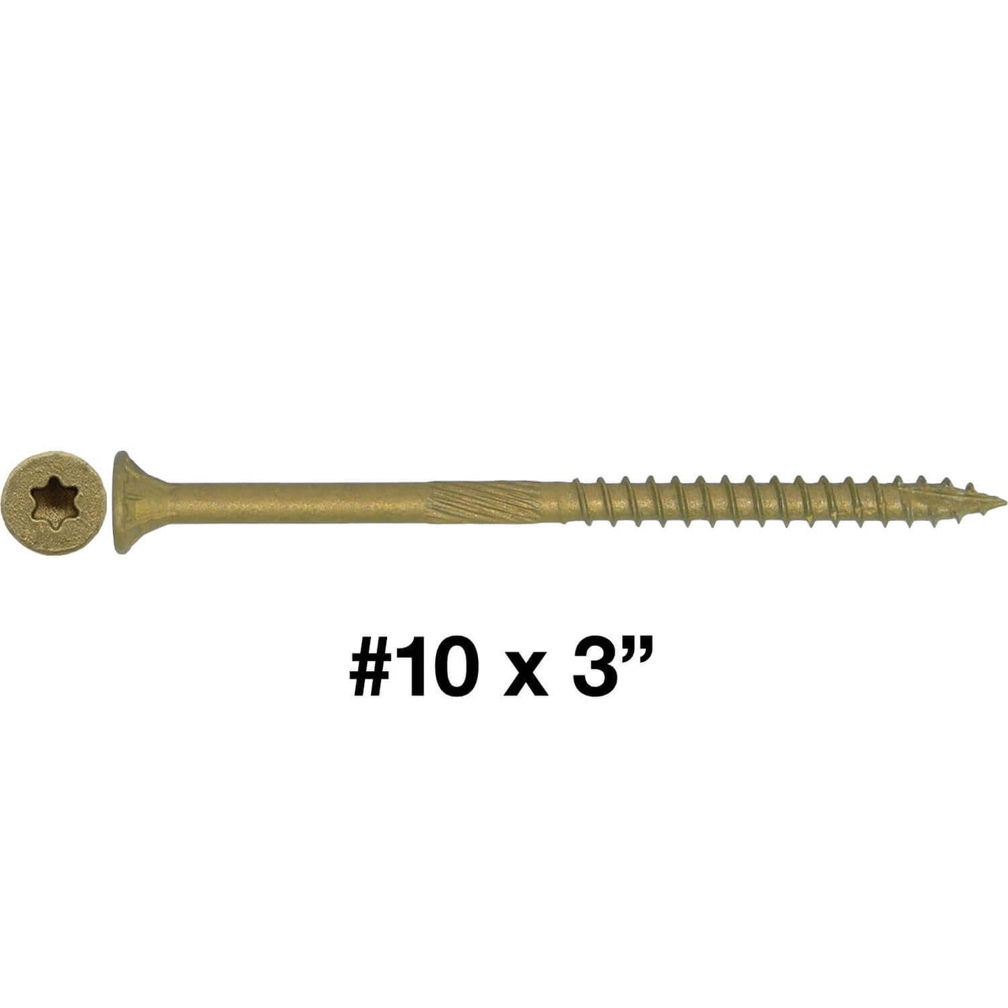 #10 Bronze Exterior Coated Wood Screw Torx/Star Drive Head - Multipurpose Exterior Coated Torx/Star Drive Wood Screws