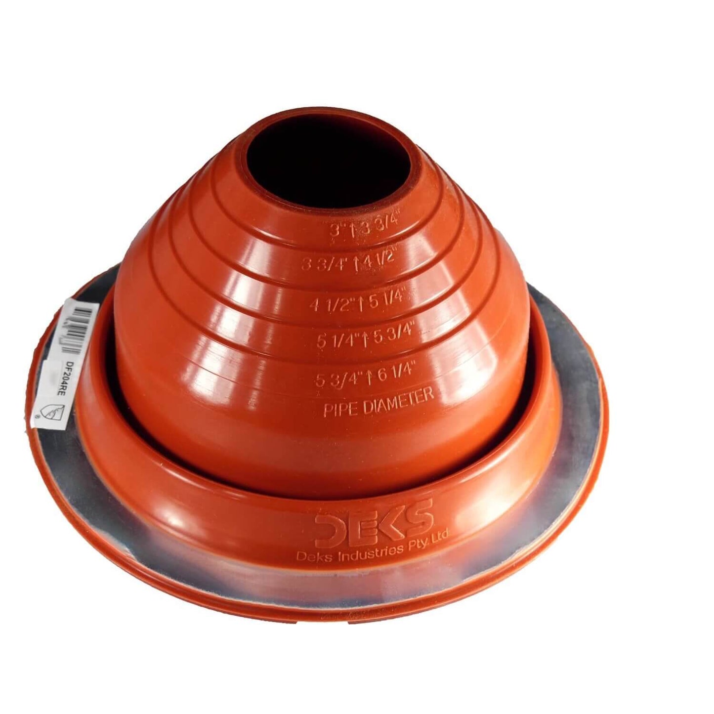 Dektite RED Round High Temp Silicone Flexible Pipe Flashing (Roof Jack, Pipe Boot Flashing)