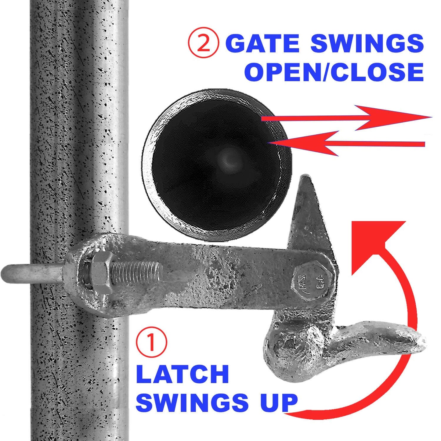 Chain Link Fence GATE HOLD BACK: "Duck Bill" Gate Holdback (1-5/8" - 2-3/8). Holds the gate open for you while you work!