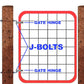 J-Bolt Post Hinge - Hinge Bolts Thru the Post Includes Nuts - J-Bolt Hinge has 5/8" Male Pin - Fence Bolt Though Post Hinge