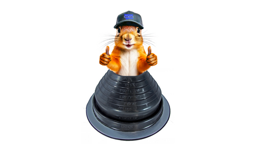 Squirrel coming out of Dektite roof pipe flashing