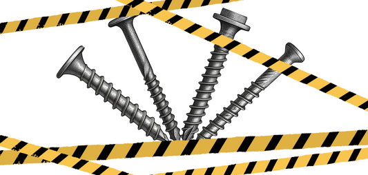 Screw drawings with caution tape 