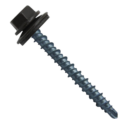 10x2" Mini Driller Metal Roofing Screw  - DARK BRONZE (CLEARANCE)