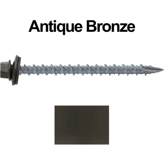 10x2-1/2" Metal Roofing Screw  - ANTIQUE BRONZE (CLEARANCE)