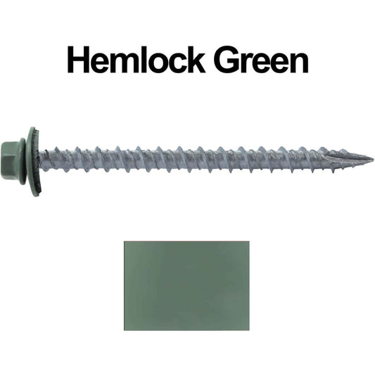 10x2-1/2" Metal Roofing Screw  - HEMLOCK GREEN (CLEARANCE)