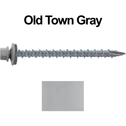 10x2-1/2" Metal Roofing Screw  - OLD TOWN GRAY (CLEARANCE)