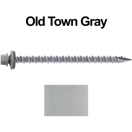 10x3" Metal Roofing Screw  - OLD TOWN GRAY (CLEARANCE)