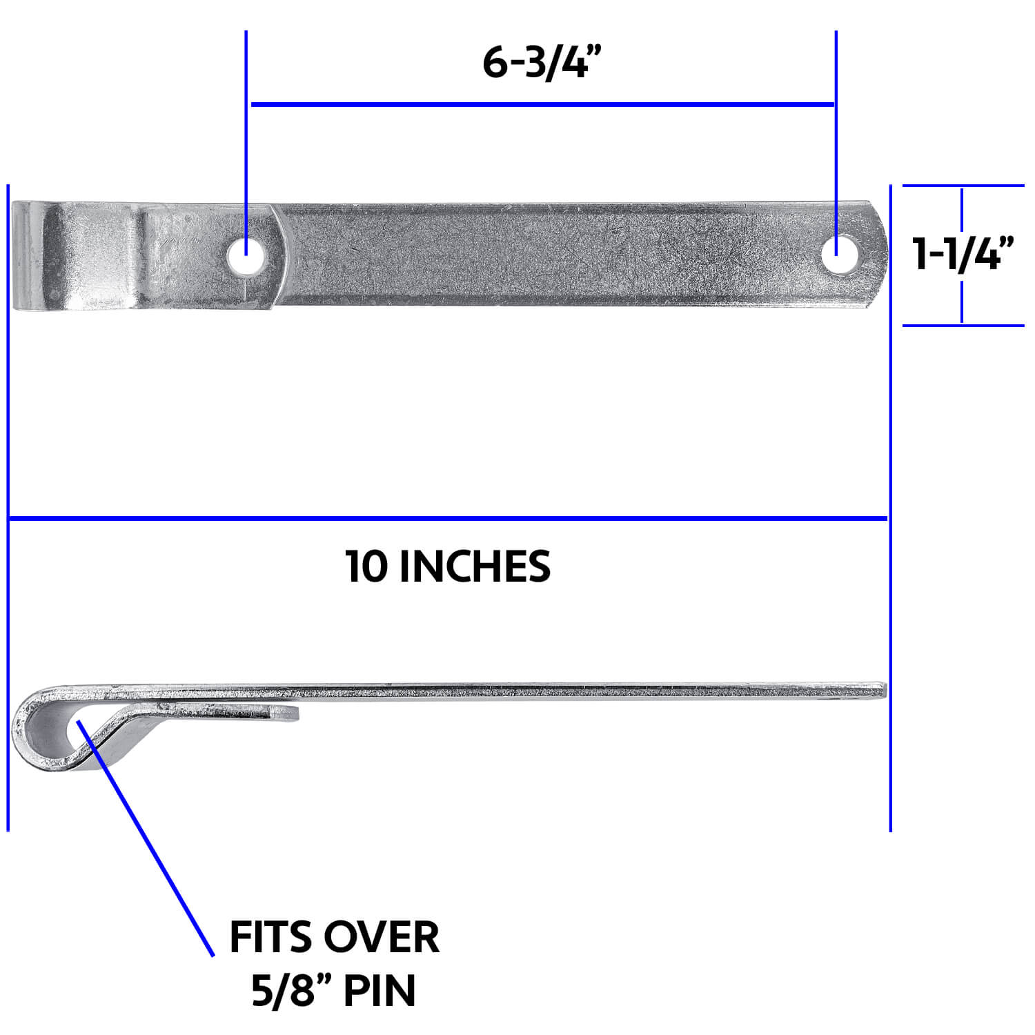 10 inch heavy duty strap hinge measr