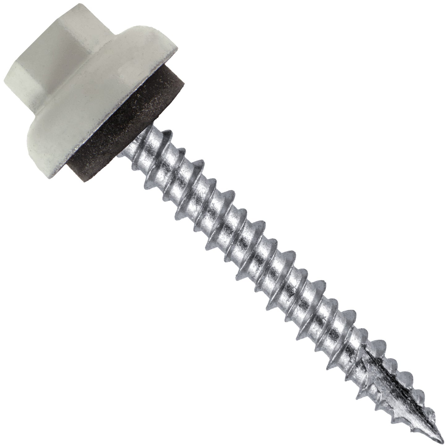 10x1-1/2" HI-LO Zinc Aluminum Cap Metal Roofing Screws  - BONE WHITE (CLEARANCE)