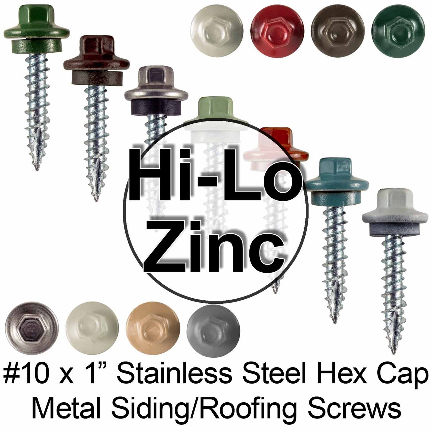 10x1 hi lo zinc stainless steel cap metal roofing screws category