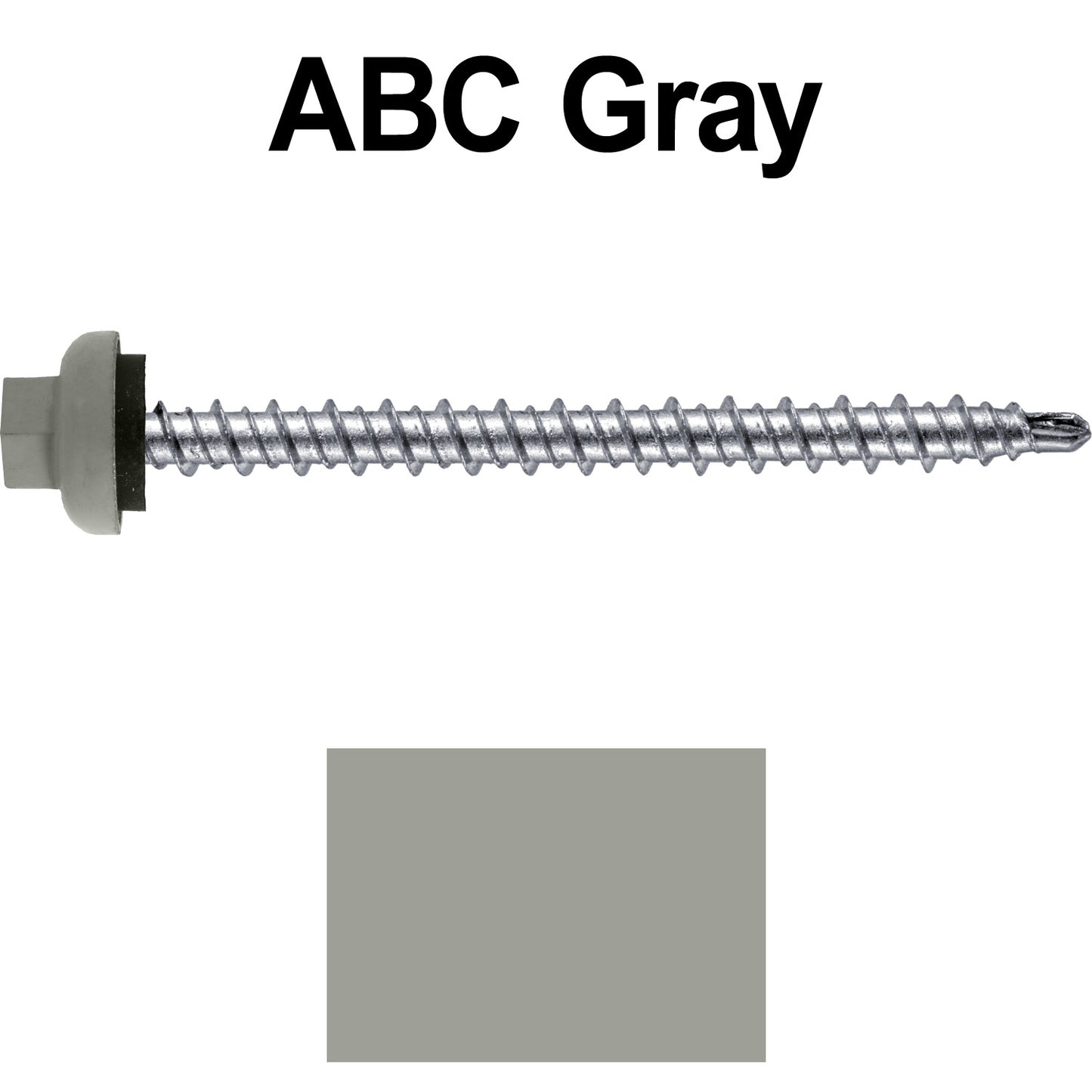10 X 2-1/2" ABC GRAY Zinc Aluminum Cap MINI-DRILLER Roofing Screws