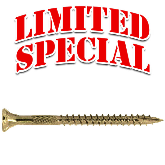 #10 x 2" Gold Star Wood Screw, T-30 Torx Drive, Flat Head (OVERSTOCK)