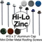 10 X 3" Zinc Aluminum Cap MINI-DRILLER Roofing Screws HI-LO THREAD