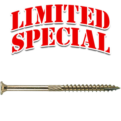 #10 x 3" Gold Star Wood Screw, T-30 Torx Drive, Flat Head - (Pallet of 48 x Full Boxes) ~72,000 Screw Count