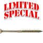 #10 x 3-1/2" Gold Star Wood Screw, T-30 Torx Drive, Flat Head - (Pallet of 48 x Full Boxes) ~48,000 Screw Count