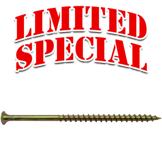 #10 x 4" YELLOW ZINC COARSE THREAD Drywall, Gypsum board, Sheet rock, Plasterboard Screws.(OVERSTOCK)