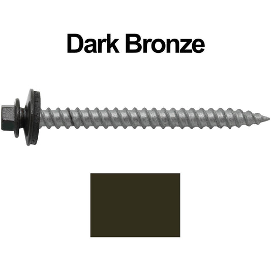 12x2-1/2" Metal Roofing Screw  - DARK BRONZE (CLEARANCE)