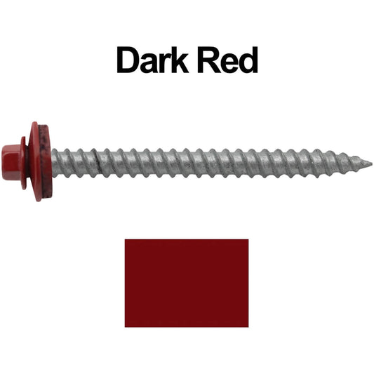 12x2-1/2" Metal Roofing Screw  - DARK RED (CLEARANCE)