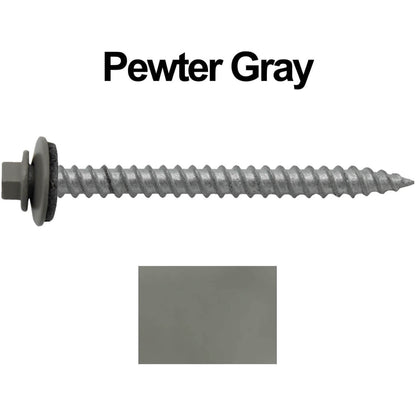 12x2-1/2" Metal Roofing Screw  - PEWTER GRAY (CLEARANCE)