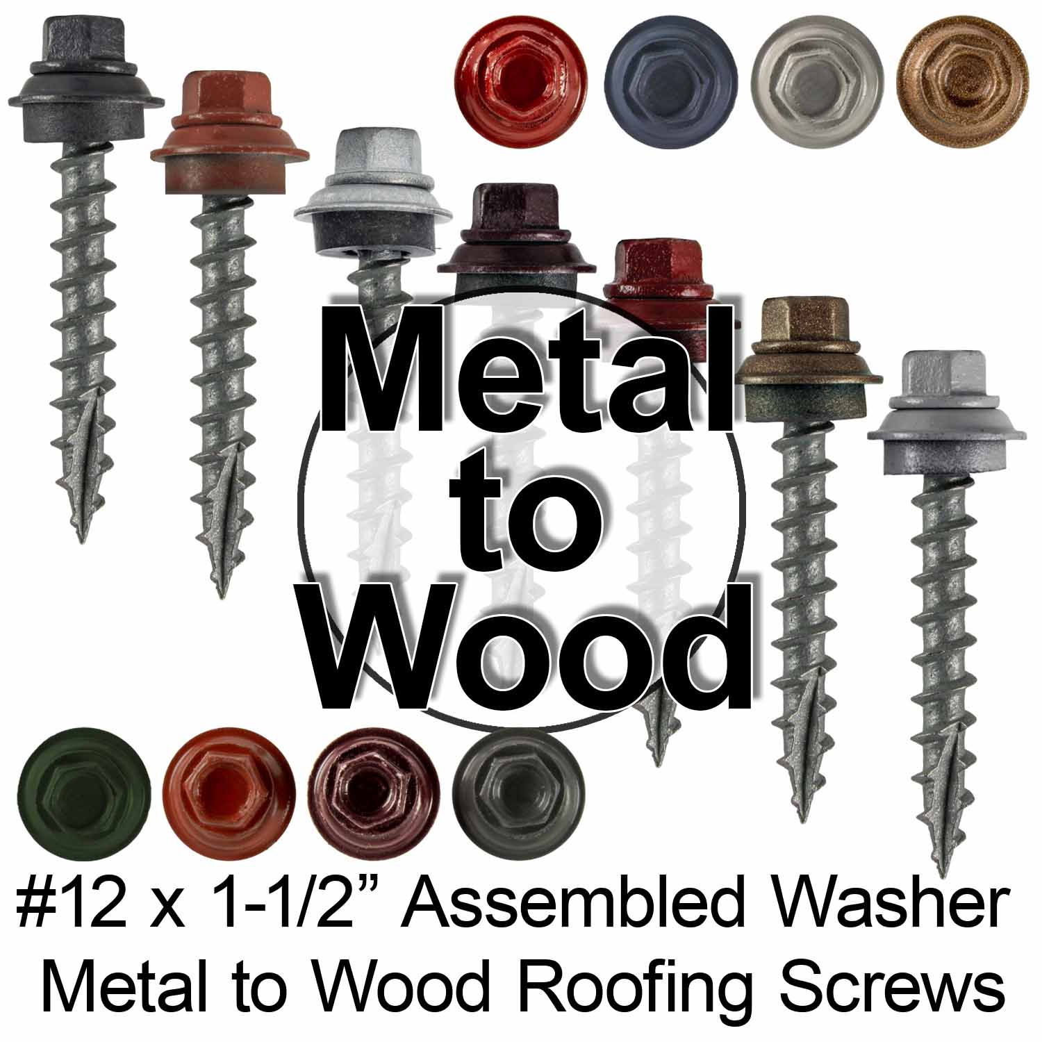 12x1 12 assmbld washer metaltowood roofing screws cat