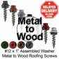 12 X 1"  Metal to Wood  ROOFING SCREW For OSB AND PLYWOOD - 1/4" Hex Head - Assembled Washer - Galvanized -- Type 17 Tip