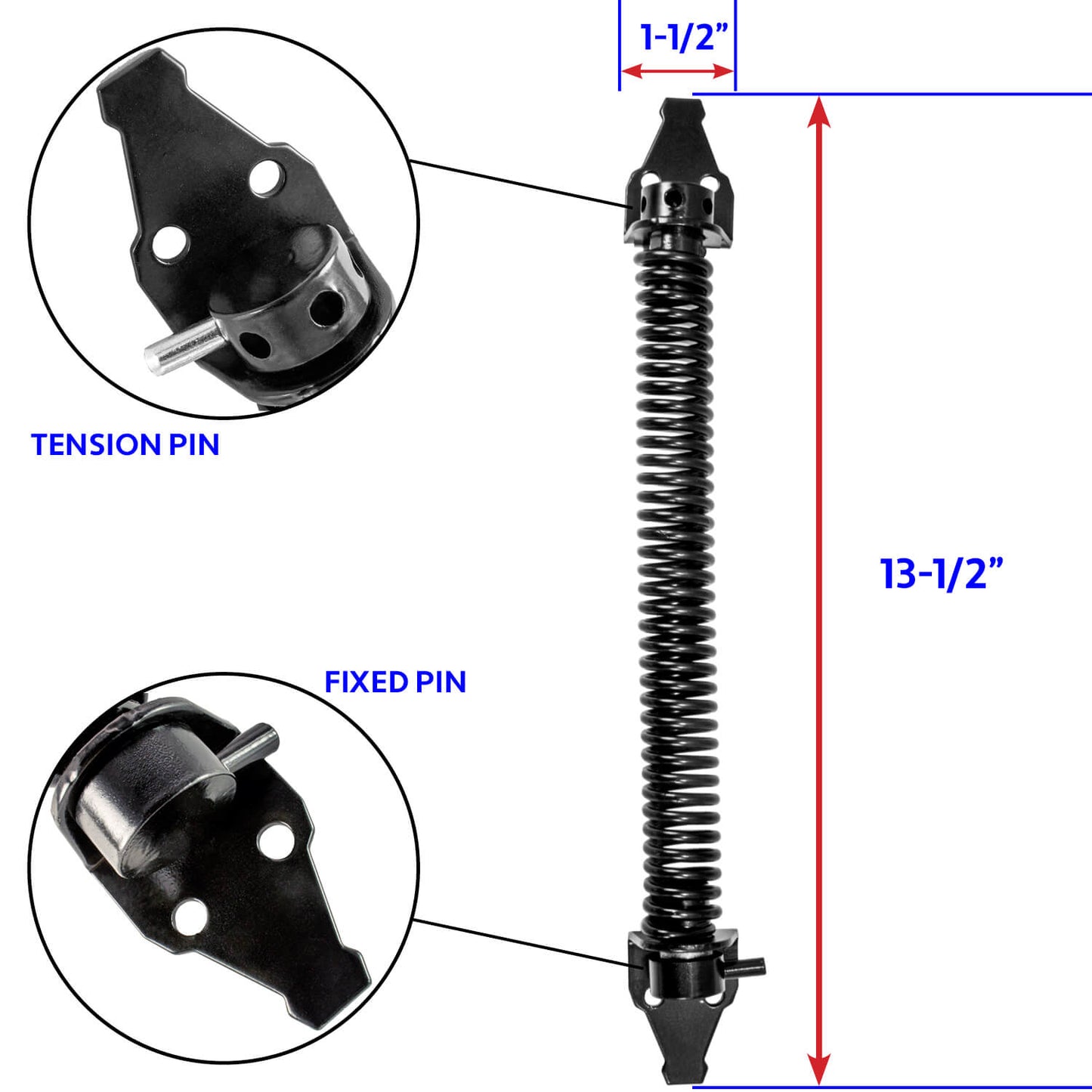13" Wood Gate Closing Spring – Heavy Duty Self Closing Gate Spring for Wooden Fence Gates (CLEARANCE)