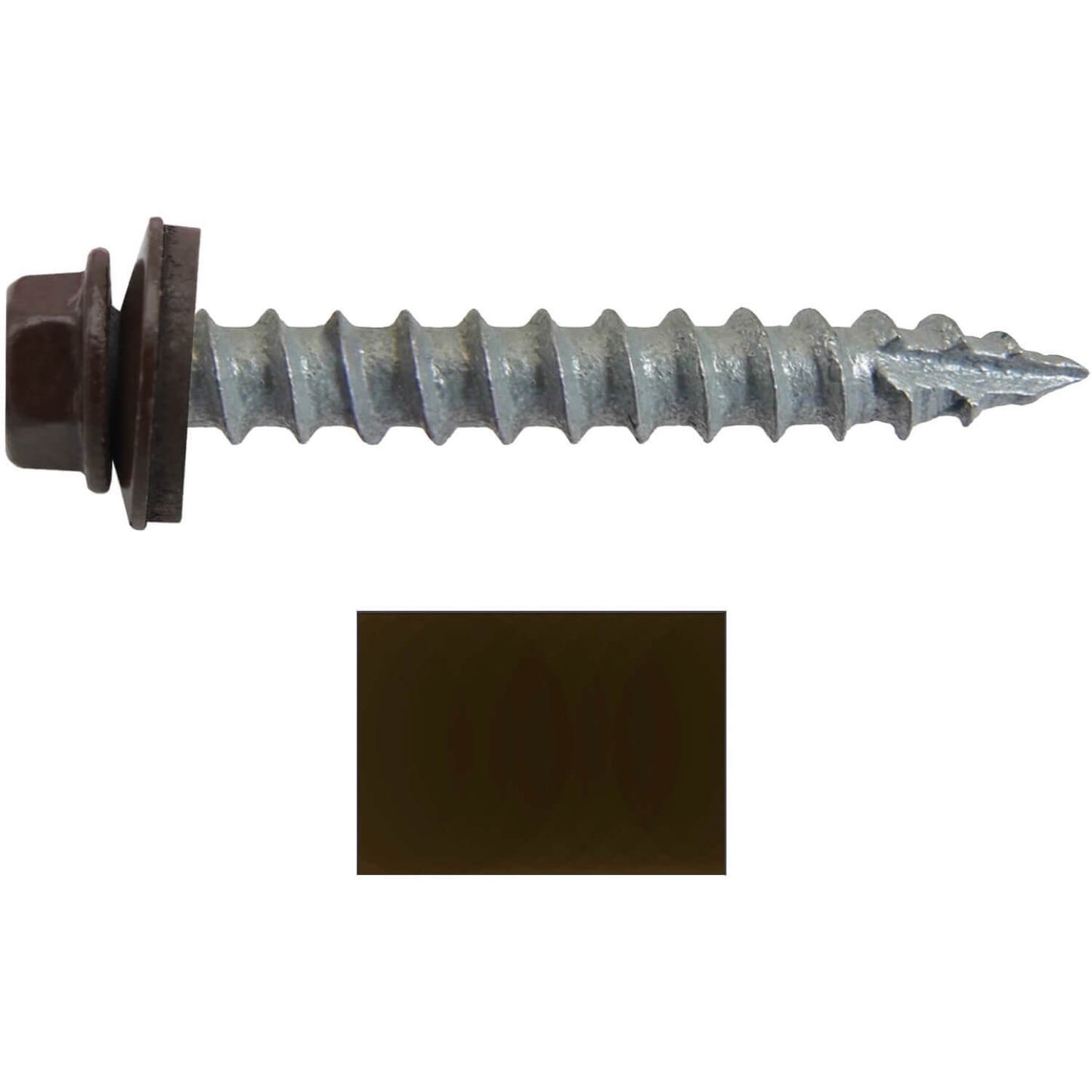 14x1-1/2" Metal Roofing Screw  - MANSARD BROWN (CLEARANCE)