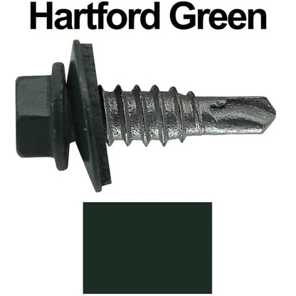 14x7/8" Stitch Tek Metal to Metal Type #1 Roofing Screws  - HARTFORD GREEN (CLEARANCE)
