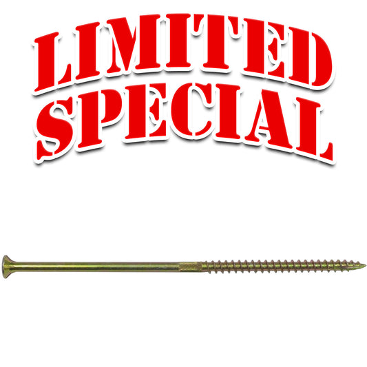 #14 x 5" Gold Star Wood Screw, T-30 Torx Drive, Flat Head - (OVERSTOCK)