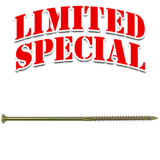 #14 x 6" Gold Star Wood Screw, T-30 Torx Drive, Flat Head - (OVERSTOCK)