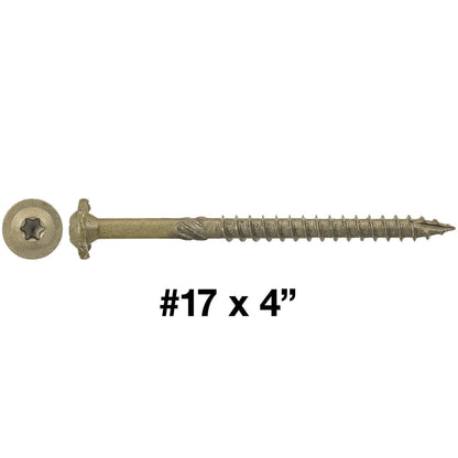 #17 Construction Lag Screw Exterior Coated Torx/Star Drive Heavy Duty Structural Lag - Modified Truss Washer Head