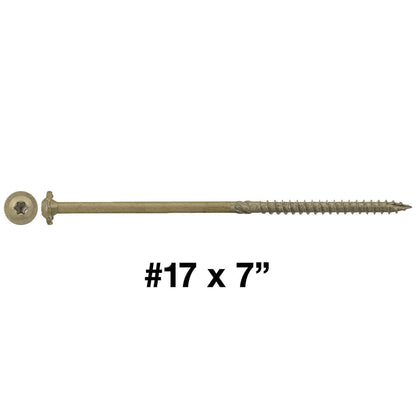 #17 Construction Lag Screw Exterior Coated Torx/Star Drive Heavy Duty Structural Lag - Modified Truss Washer Head